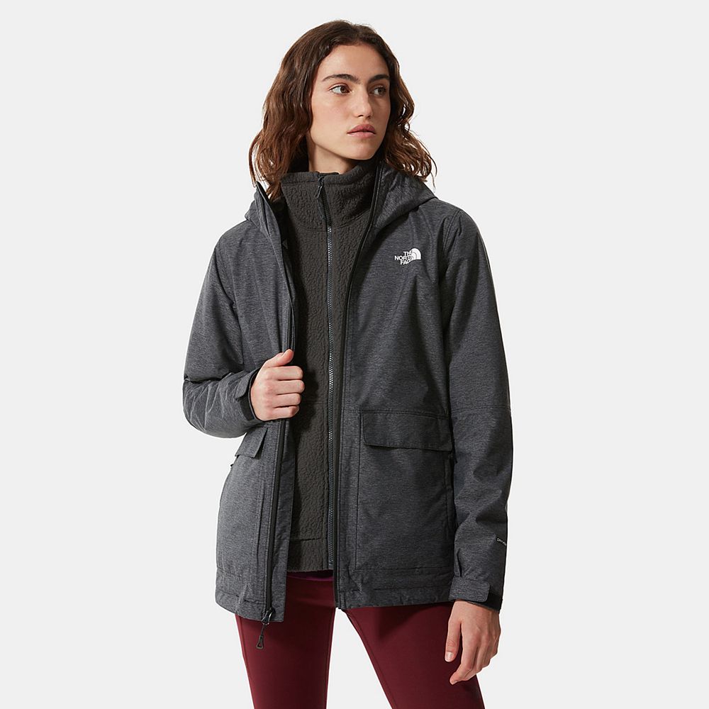 The North Face 3-In-1 Jackets Womens Australia - The North Face New Fleece Triclimate Black / Grey H